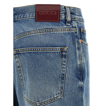 Gucci Blue Cotton Boyfriend Jeans