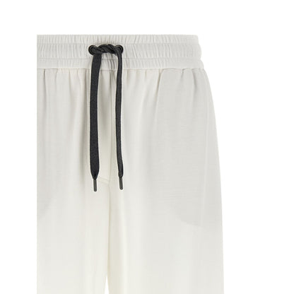 Brunello Cucinelli White Cotton Joggers (Workout Pants)