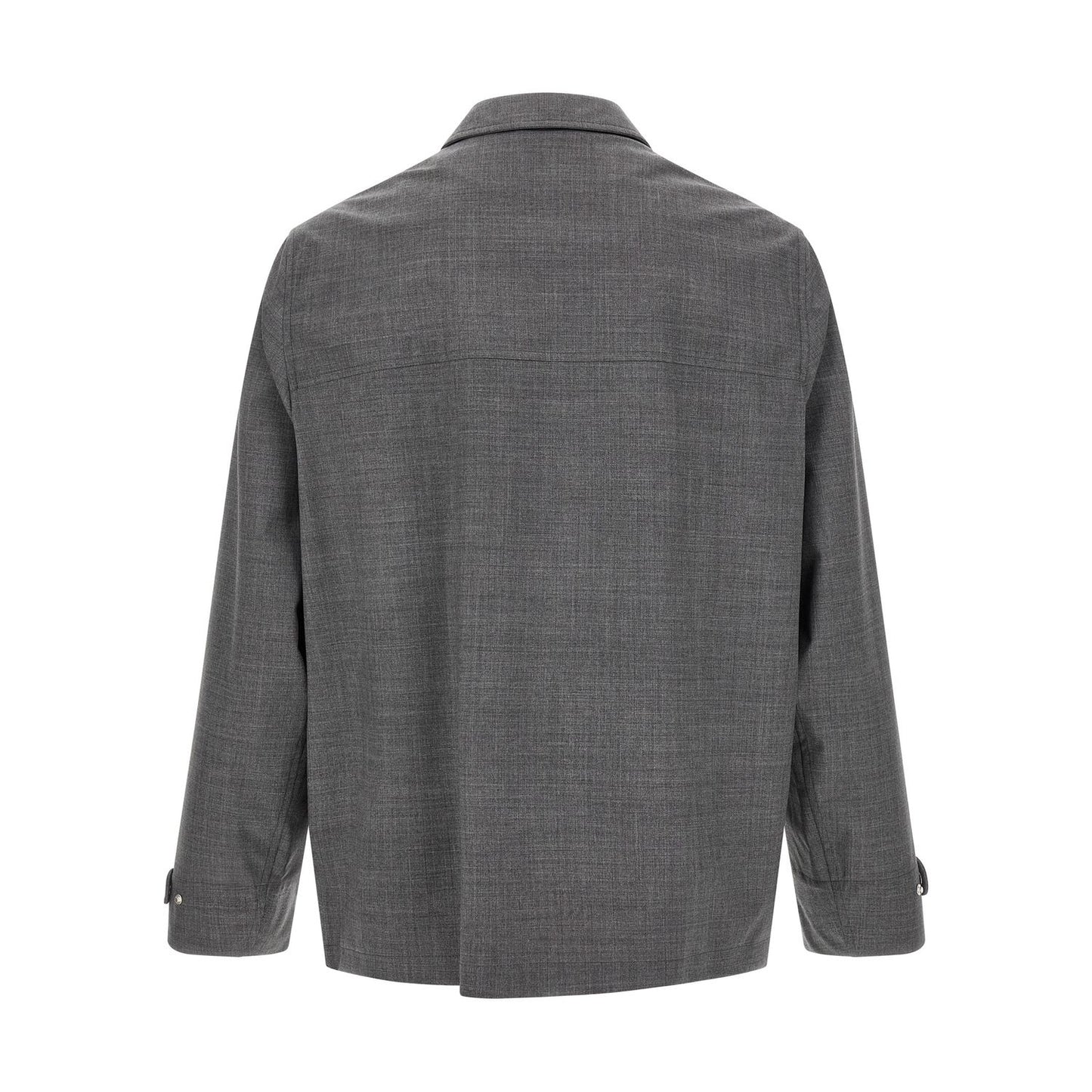 Brunello Cucinelli Gray Virgin Wool Full-Length Jacket