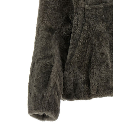 Brunello Cucinelli Gray Lamb Leather Full-Length Jacket