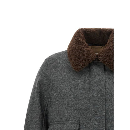 Brunello Cucinelli Gray Virgin Wool Full-Length Jacket