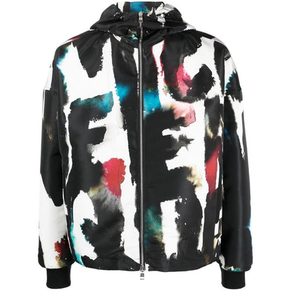 Alexander McQueen Graffiti-print Hooded Windbreaker Jackets