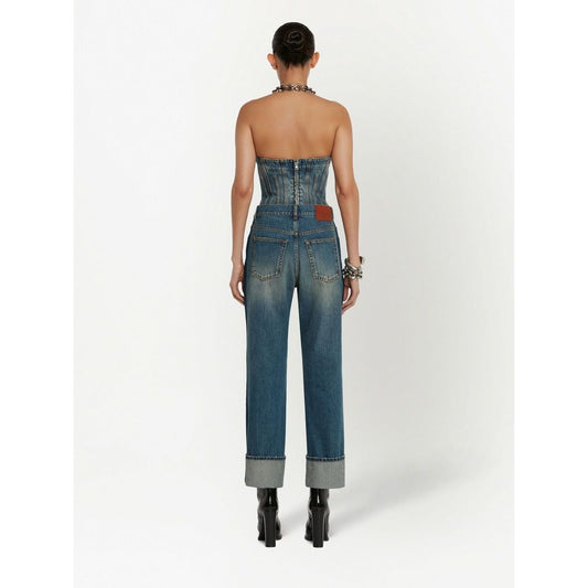 Alexander McQueen turn-up Hem straight-leg Jeans