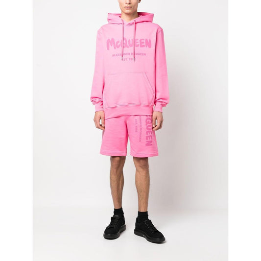 Alexander McQueen Graffiti-print Track Shorts Short trousers Alexander Mcqueen Misty Rose