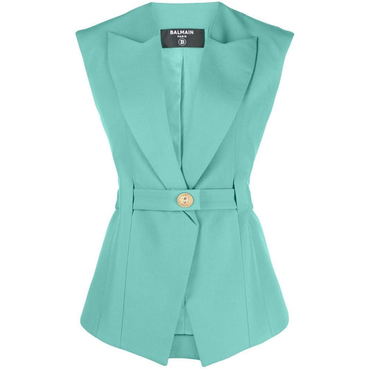 Balmain Sleeveless belted jacket