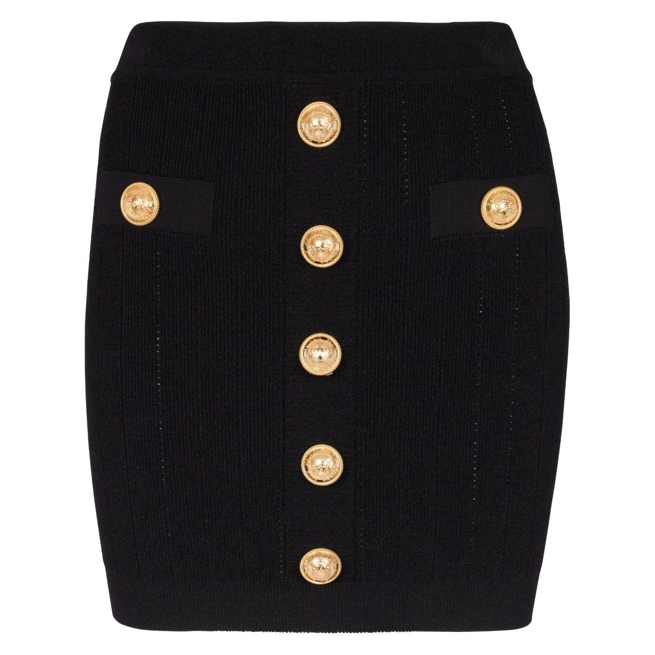 Balmain Button-detail knitted miniskirt