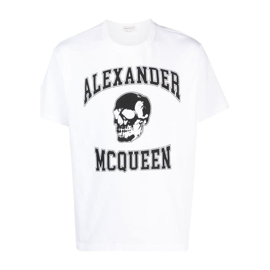Alexander Mcqueen logo print cotton T-shirt Topwear Alexander Mcqueen Ghost White