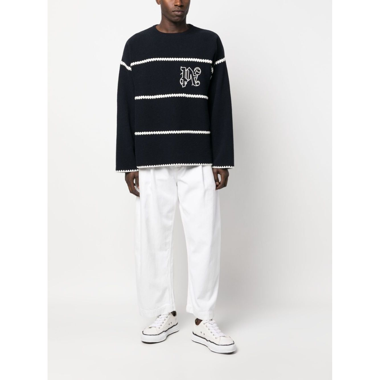 Palm Angels Sweaters Blue Topwear