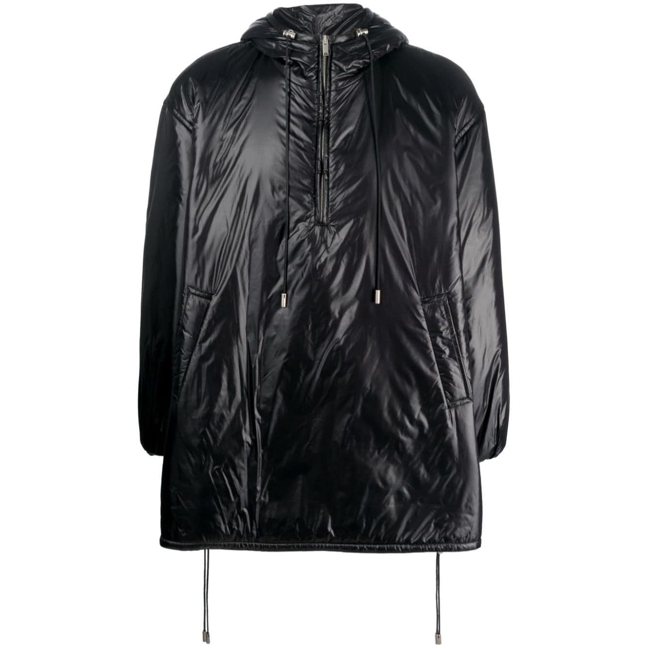 Saint Laurent Cassandre logo-embossed hooded raincoat Jackets