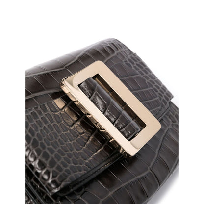 Boyy Buckle travel case croco embossed leather clutch bag