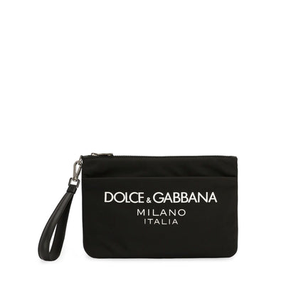 Dolce & Gabbana Nylon pouch with rubberized logo Small Leather Goods