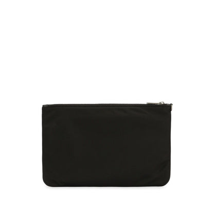 Dolce & Gabbana Nylon pouch with rubberized logo Small Leather Goods