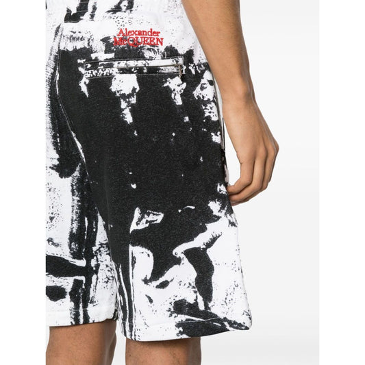 Alexander McQueen paint-splatter cotton shorts Short trousers Alexander Mcqueen Lavender