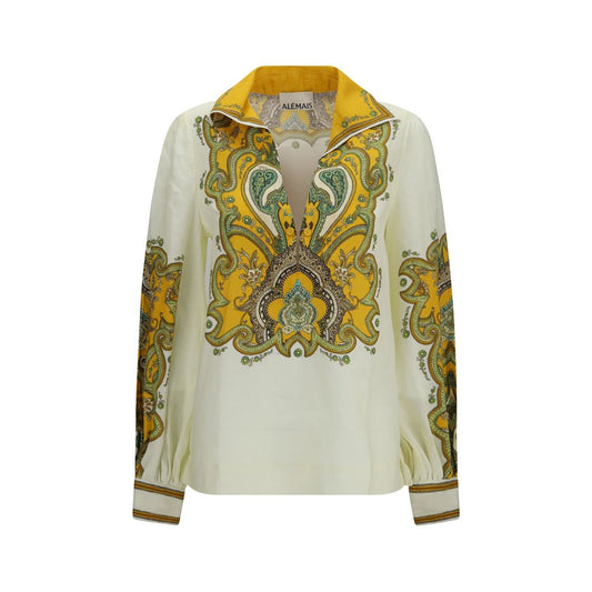 Alemais Beige Linen Pattern Shirt