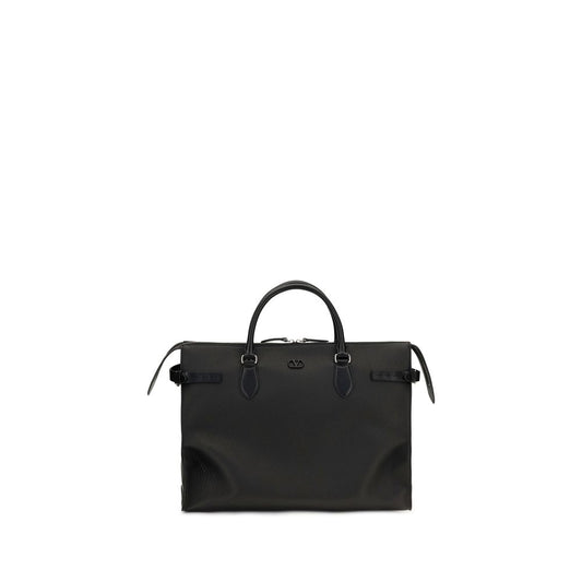 Valentino Garavani Black Calf Leather Bos Taurus Shoulder Bag