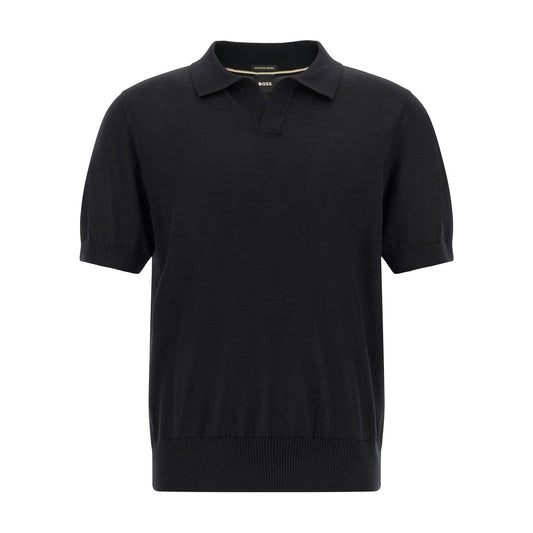 Hugo Boss Black Virgin Wool Polo Shirt