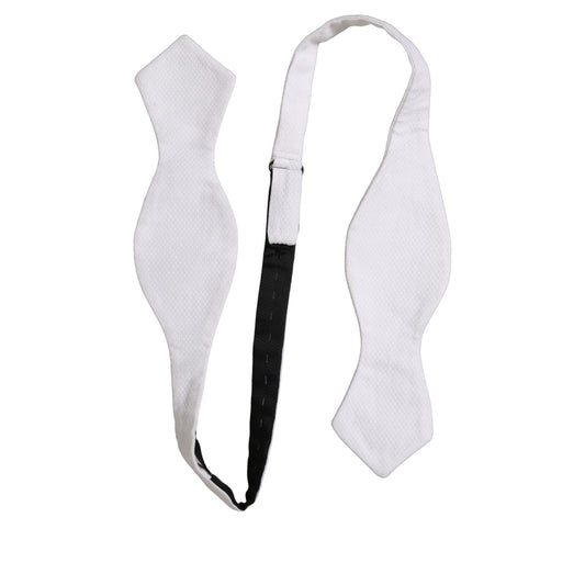 Dolce & Gabbana Men White 100% Silk Adjustable Neck Papillon Bow Tie