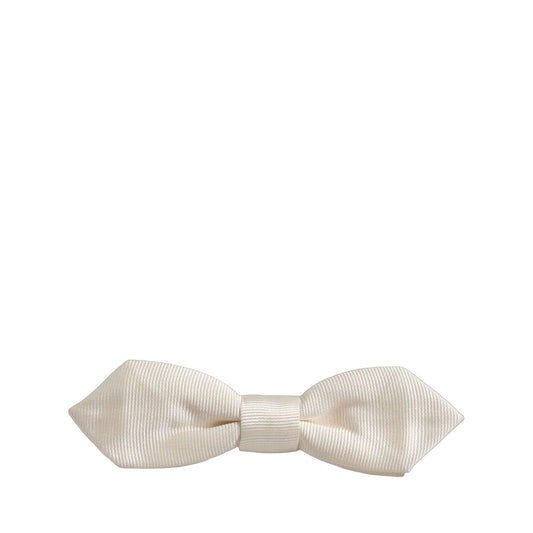 Dolce & Gabbana Men White 100% Silk Adjustable Neck Papillon Bow Tie
