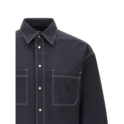 Fendi Blue Cotton Blouse