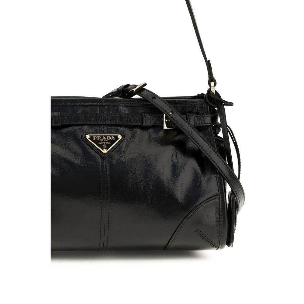 Prada Black Calf Leather Bos Taurus Handbag