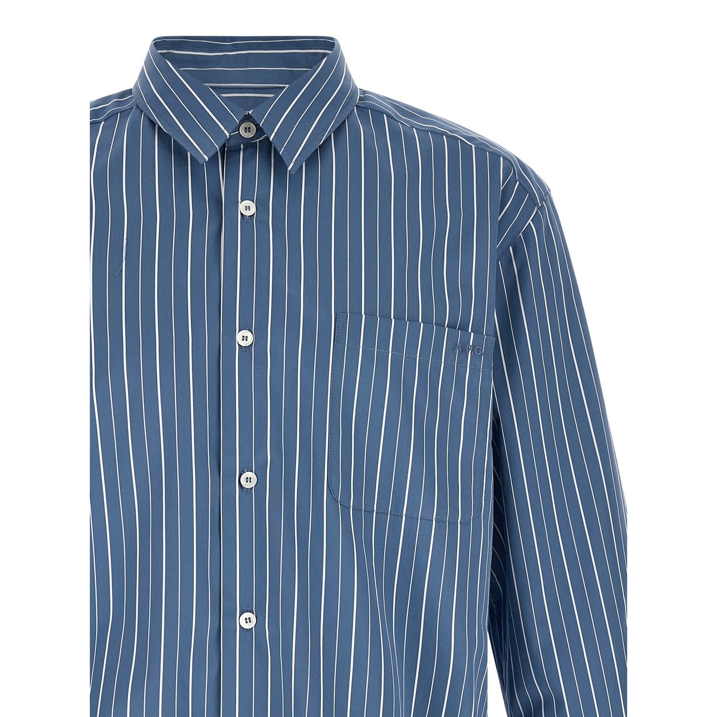 A.P.C. Blue Cotton Blouse