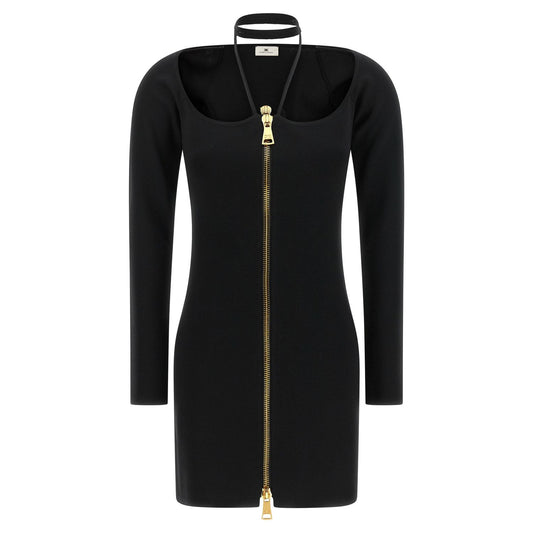 Elisabetta Franchi Black Viscose Short Dress