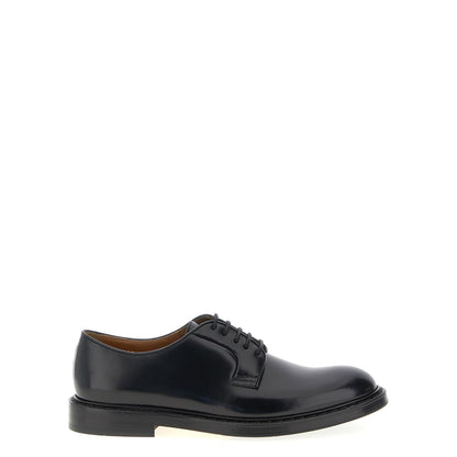 Doucal's Black Calfskin Oxfords And Derbies