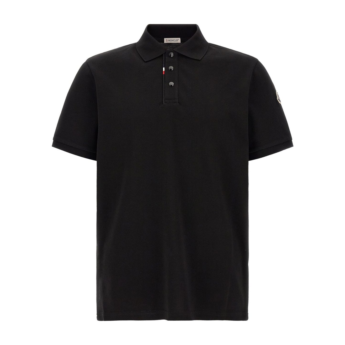 Moncler Black Cotton Polo Shirt