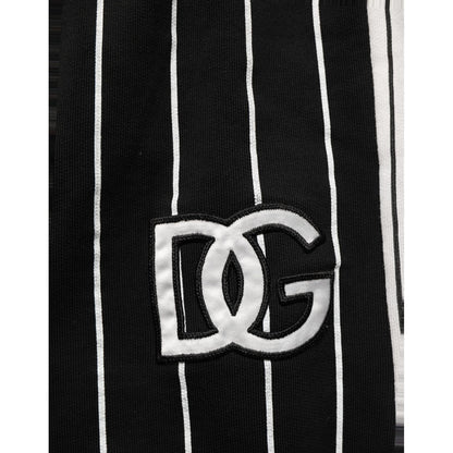 Dolce & Gabbana Black Striped DG Patch Men Sweatpants Pants