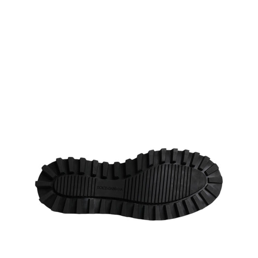 Dolce & Gabbana Black Calf Leather Hi-Trekking Derby Shoes