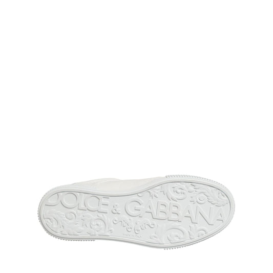 Dolce & Gabbana White Miami Leather Low Top Men Sneakers Shoes