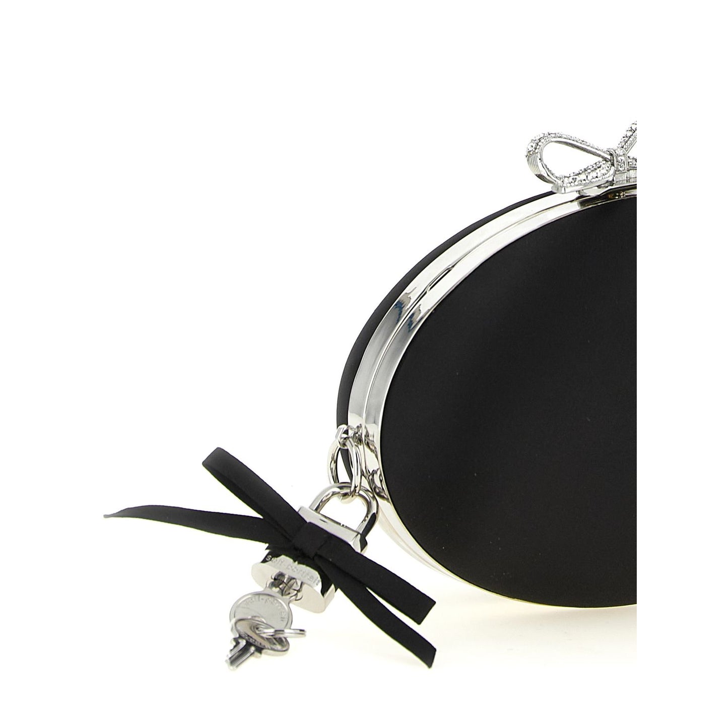 Self-Portrait Black Polyester Clutch Bag