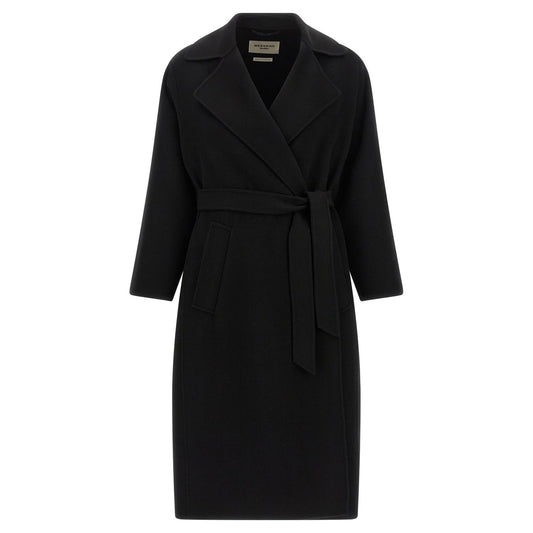 Max Mara Black Virgin Wool Coat