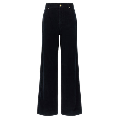 Max Mara Blue Cotton Casual Pants