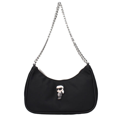Karl Lagerfeld Black Fabric Shoulder Bag