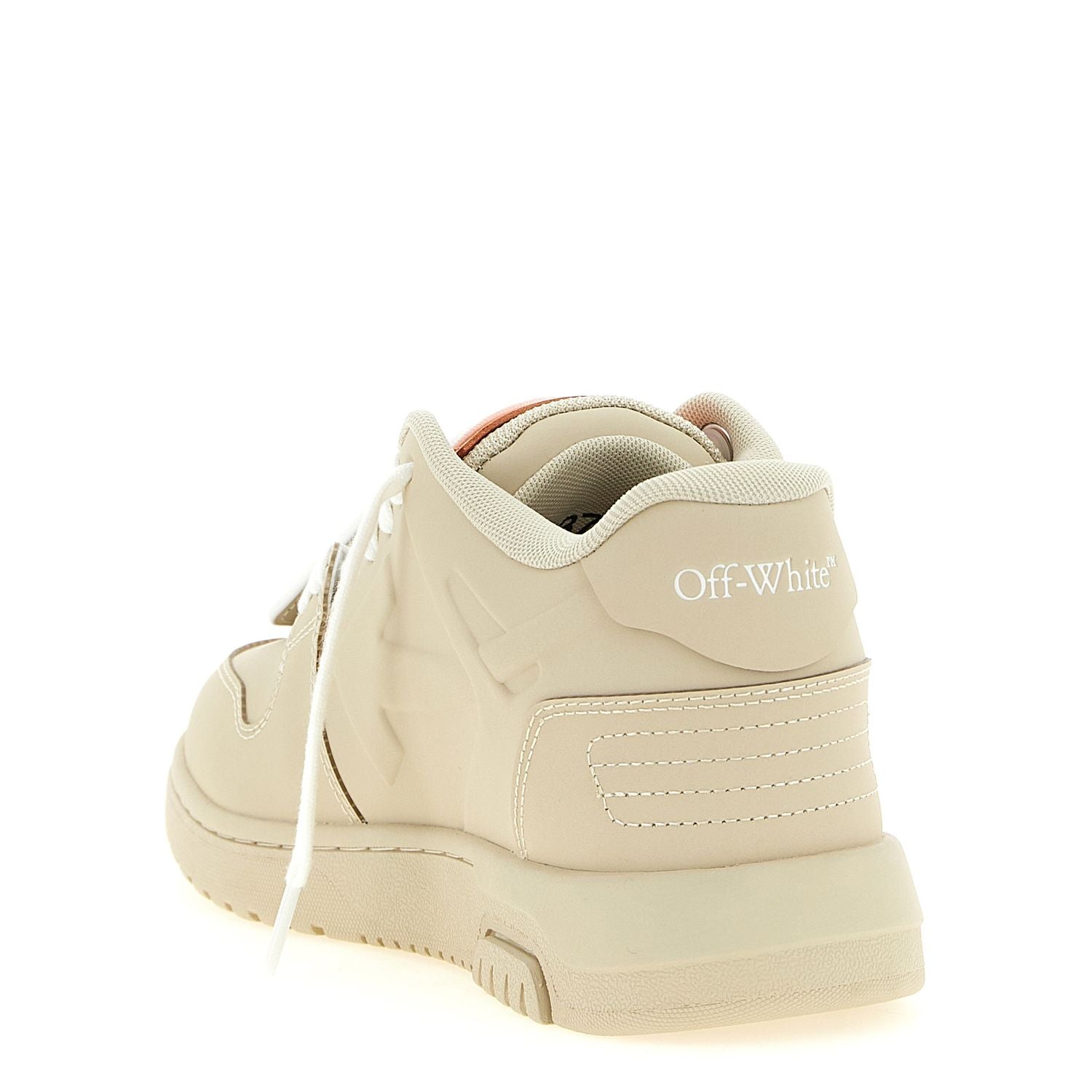 Off-White Beige Plastic Athletic Sneakers