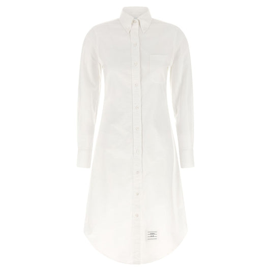 Thom Browne White Cotton Midi Skirt