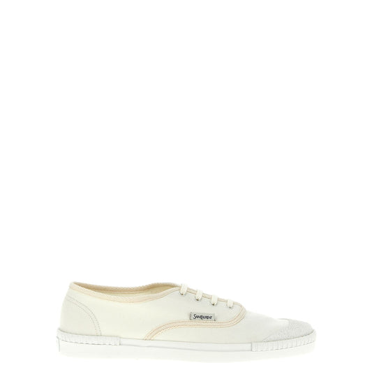Saint Laurent White Cotton Low Top Sneakers