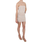 John Richmond Chic Beige Embellished Silk Mini Dress Dresses John Richmond Tan