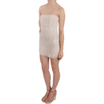 John Richmond Chic Beige Embellished Silk Mini Dress Dresses John Richmond Rosy Brown