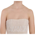 John Richmond Chic Beige Embellished Silk Mini Dress Dresses John Richmond Tan