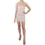 John Richmond Chic Beige Embellished Silk Mini Dress Dresses John Richmond Tan
