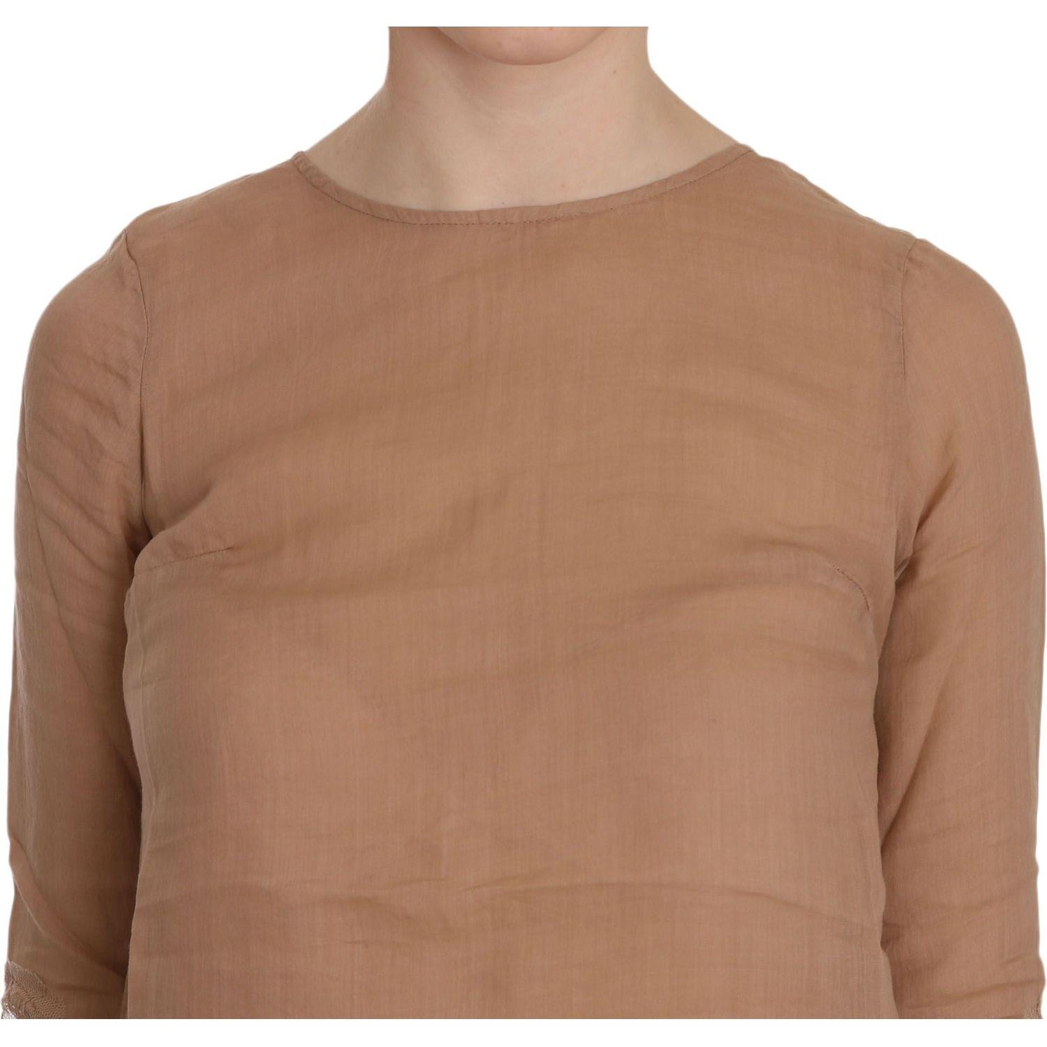 فستان قصير أنيق باللون البني من PINK MEMORIES