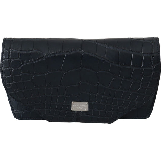 Dolce & Gabbana Blue Crocodile Eyewear Sunglasses Case Cover Pouch leather accessories