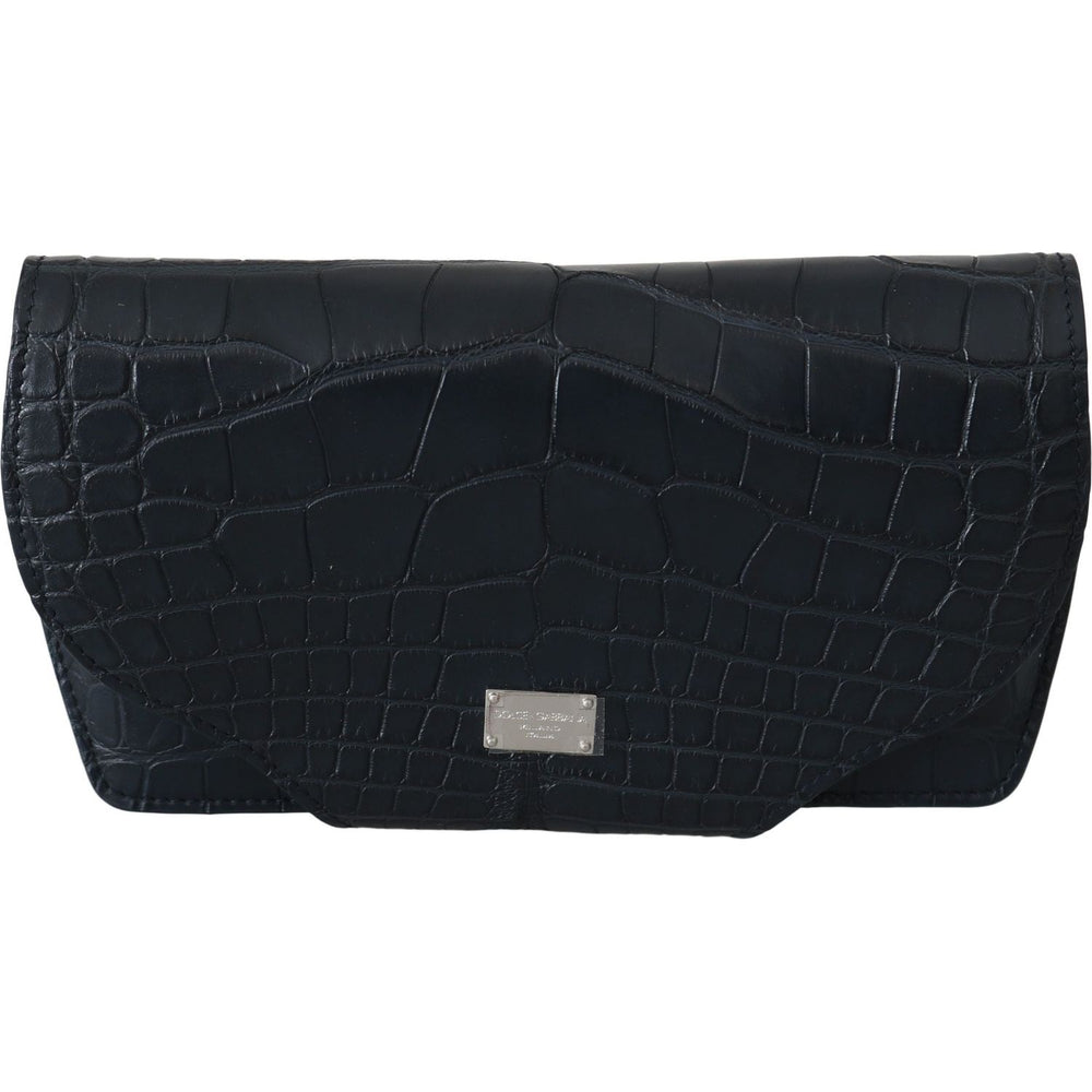 Dolce & Gabbana Blue Crocodile Eyewear Sunglasses Case Cover Pouch leather accessories