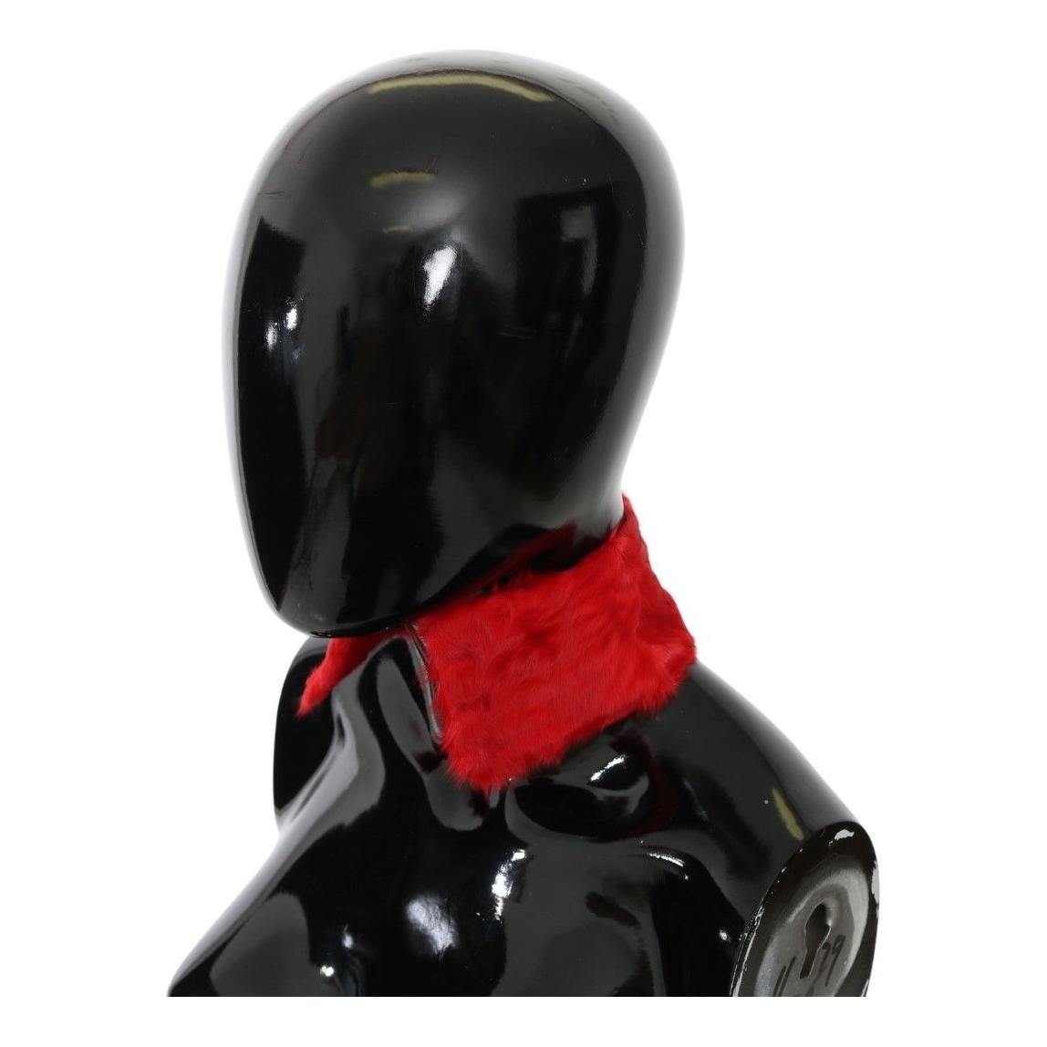 优雅红色小羊皮围巾