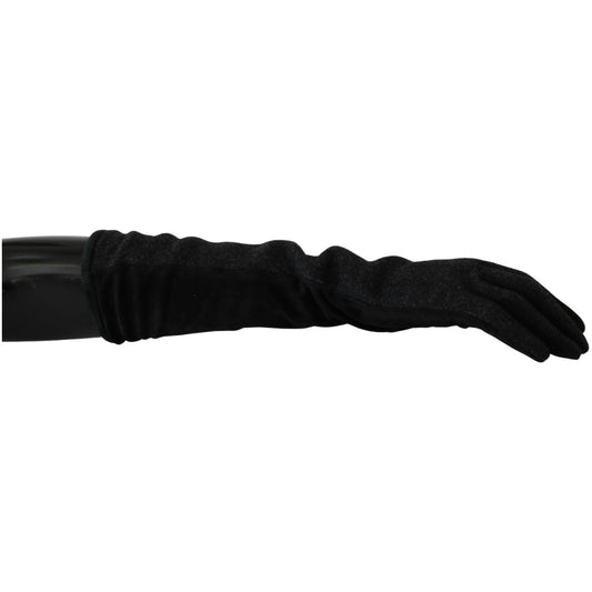 Dolce & Gabbana Elegant Mid-Length Wool Gloves in Black Dolce & Gabbana Black