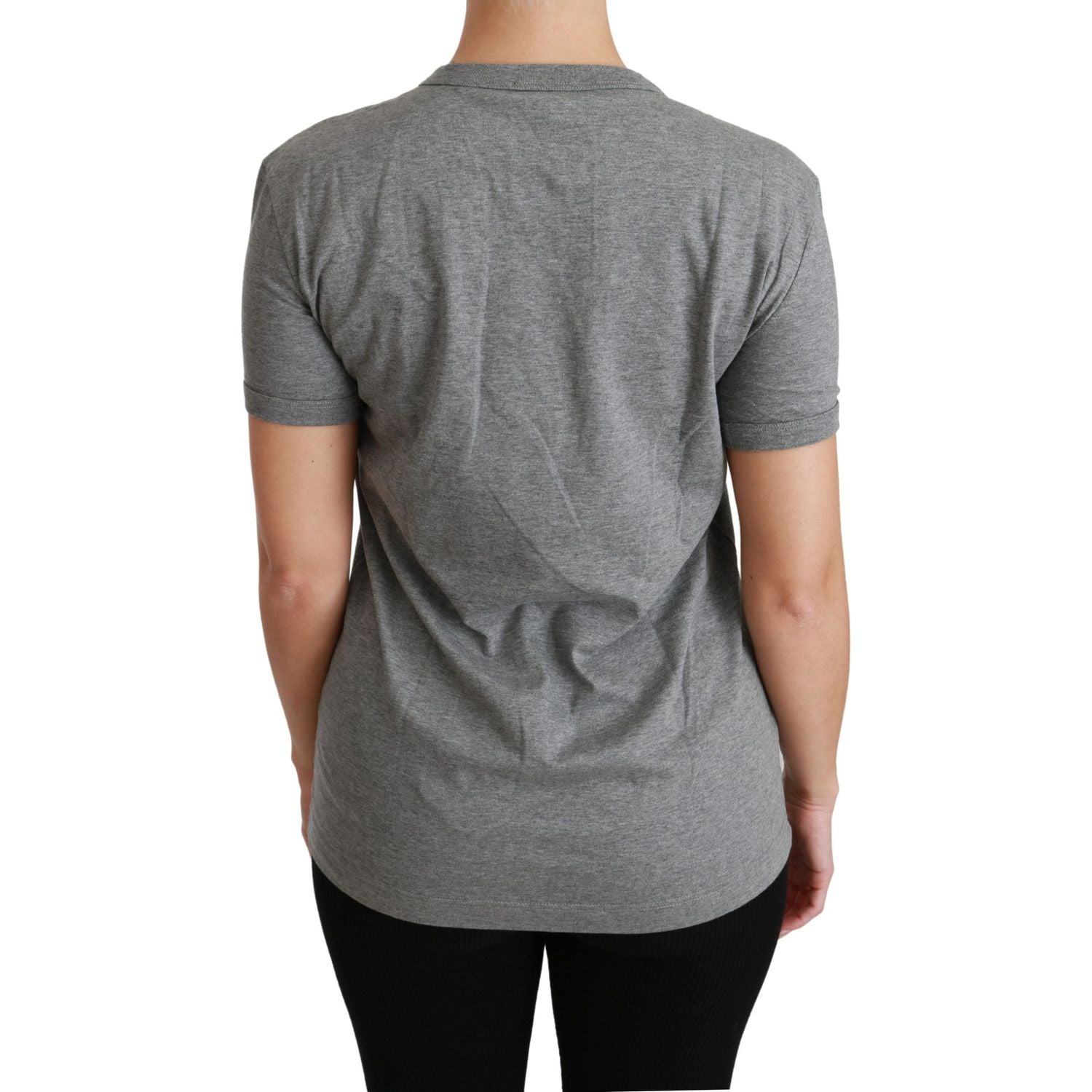 تي شيرت Dolce &amp; Gabbana Chic Grey Amore Patch Crewneck