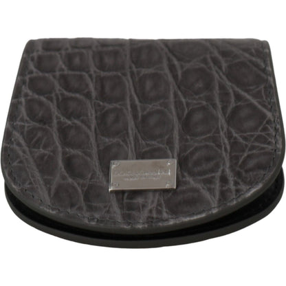 Dolce & Gabbana Gray Exotic Skin Condom Case Holder Pocket Wallet Condom Case
