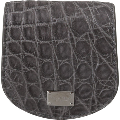 Dolce & Gabbana Gray Exotic Skin Condom Case Holder Pocket Wallet Condom Case